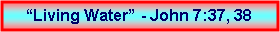 Text Box: �Living Water� - John 7:37, 38